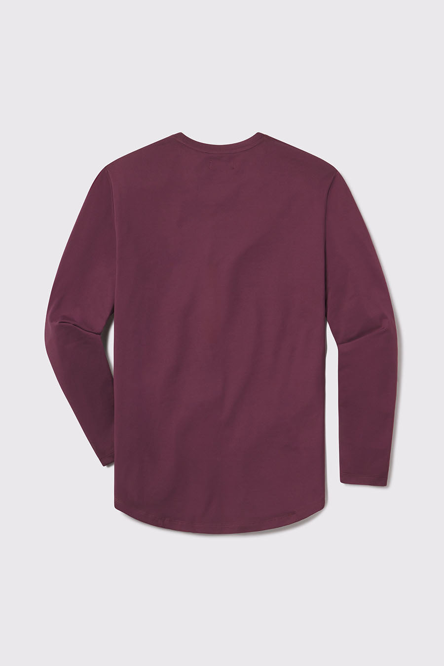 Fitted Drop Hem Long Sleeve - Currant - photo from back flat lay #color_currant