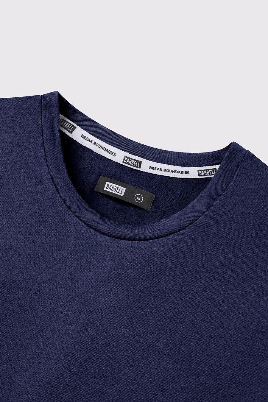 Fitted Drop Hem Long Sleeve - Cadet - photo from collar detail #color_cadet