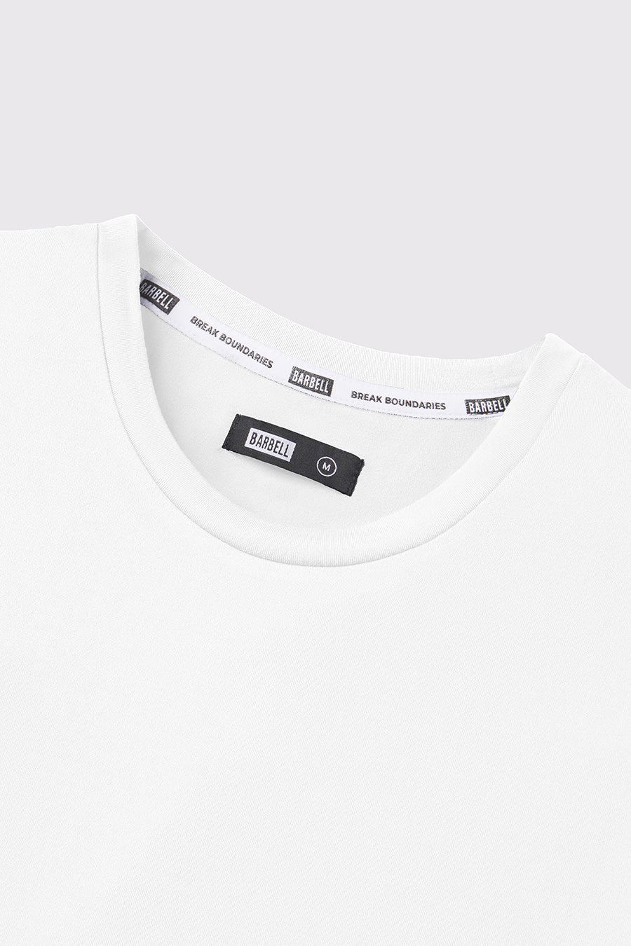 Fitted Drop Hem Long Sleeve - White - photo from collar detail #color_white