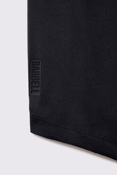 Fitted Drop Hem Long Sleeve - Black - photo from detail flat lay #color_black