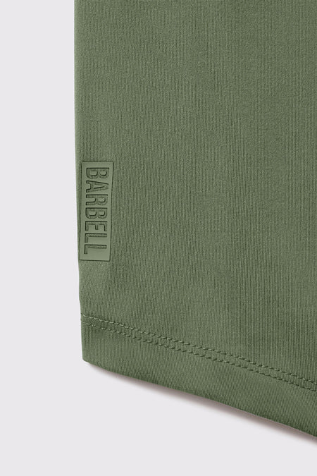 Fitted Drop Hem Long Sleeve - Sage - photo from detail #color_sage