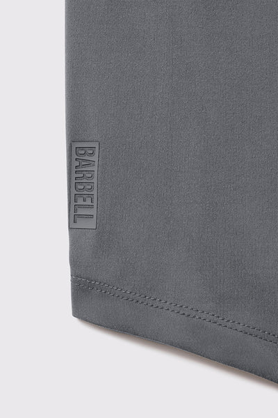Fitted Drop Hem Long Sleeve - Slate - photo from detail flat lay #color_slate