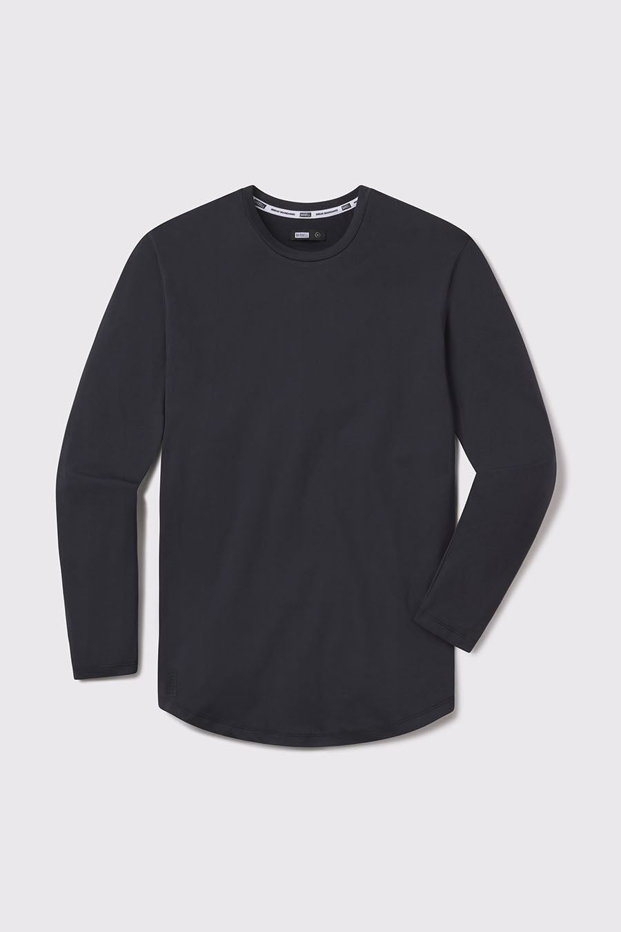 Men's Long Sleeve Cotton T-Shirt - Casual Crewneck Active Workout Top In Black - View #5
