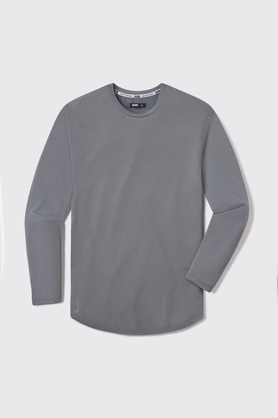 Fitted Drop Hem Long Sleeve - Slate - photo from front flat lay #color_slate