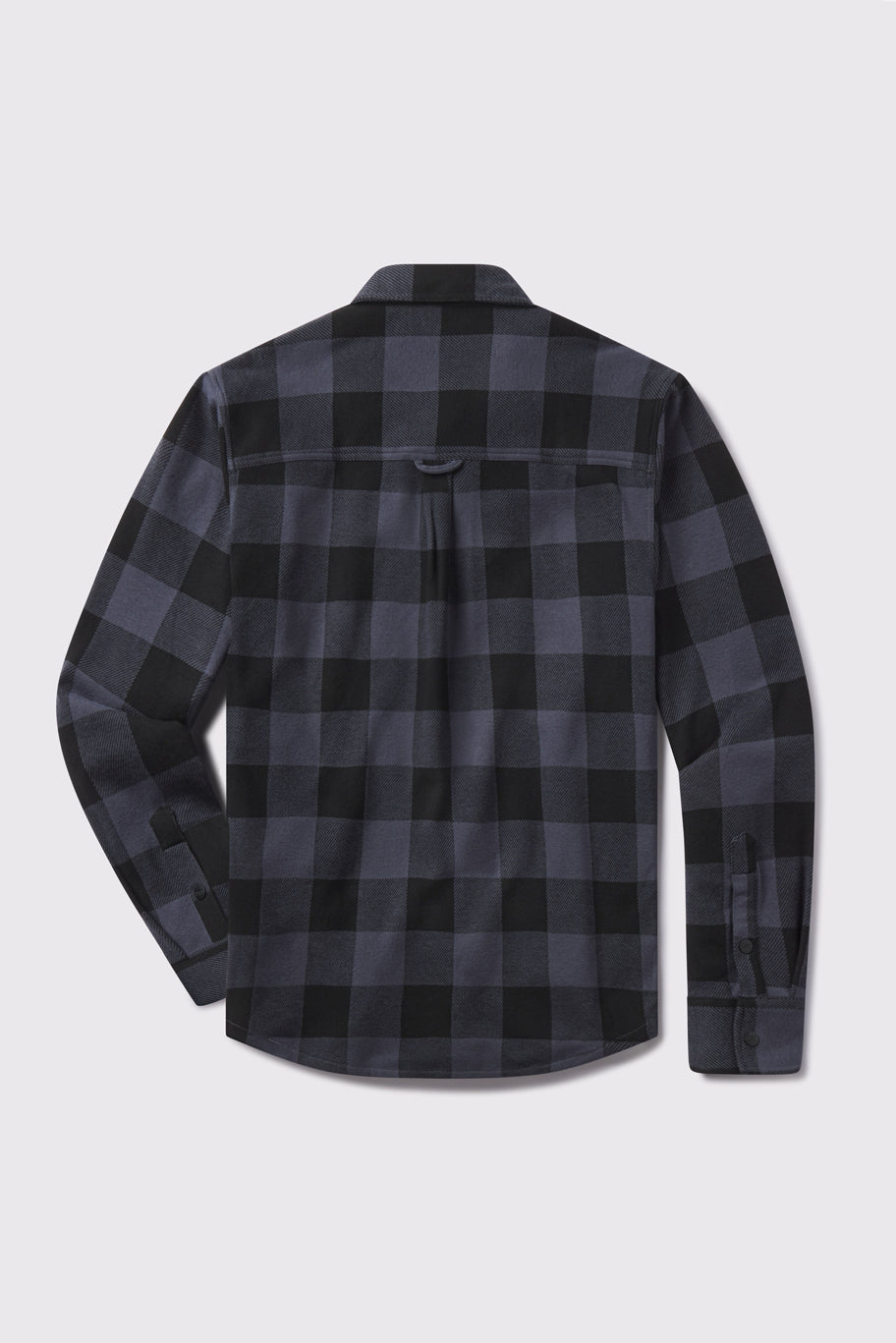 Frontier Flannel - Midnight - photo from back flat lay #color_midnight