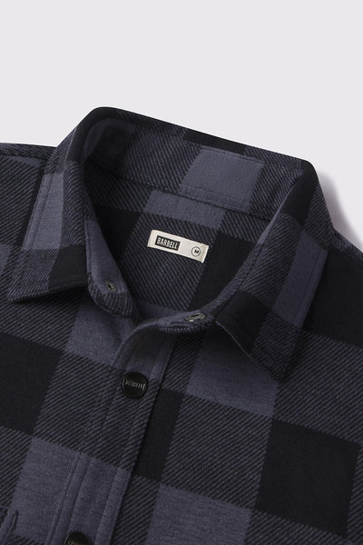 Frontier Flannel - Midnight - photo from neck detail #color_midnight