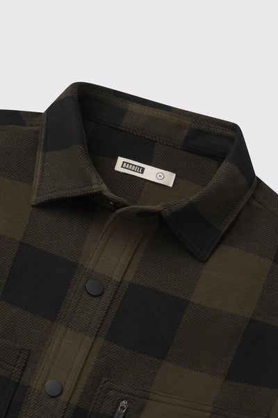 Frontier Flannel - Pine - photo from collar flat lay #color_pine