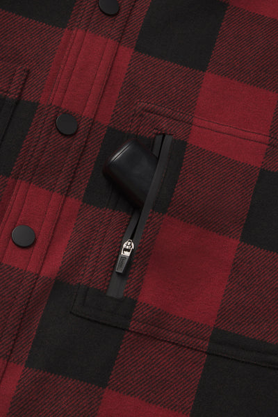 Frontier Flannel - Forge - photo from pocket detail flat lay #color_forge