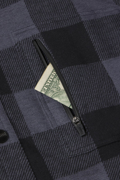 Frontier Flannel - Midnight - photo from zipper pocket detail #color_midnight