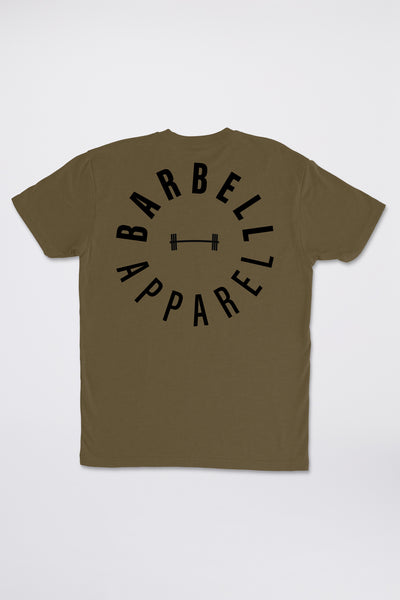 Full Circle Tee - Olive - photo from back flat lay #color_olive
