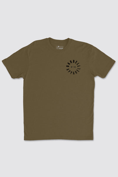 Full Circle Tee - Olive - photo from back flat lay #color_olive