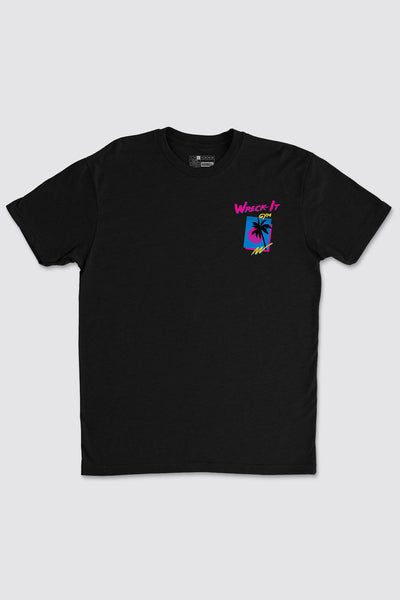 Wreck It Sunset Tee - Black - photo from front flat lay #color_black