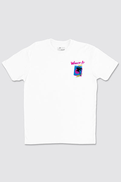 Wreck It Sunset Tee - White - photo from front flat lay #color_white