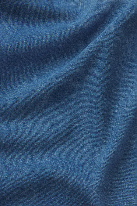 Mens Slim Athletic Fit Jeans 2.0 -Light Wash - photo from fabric detail #color_light-wash