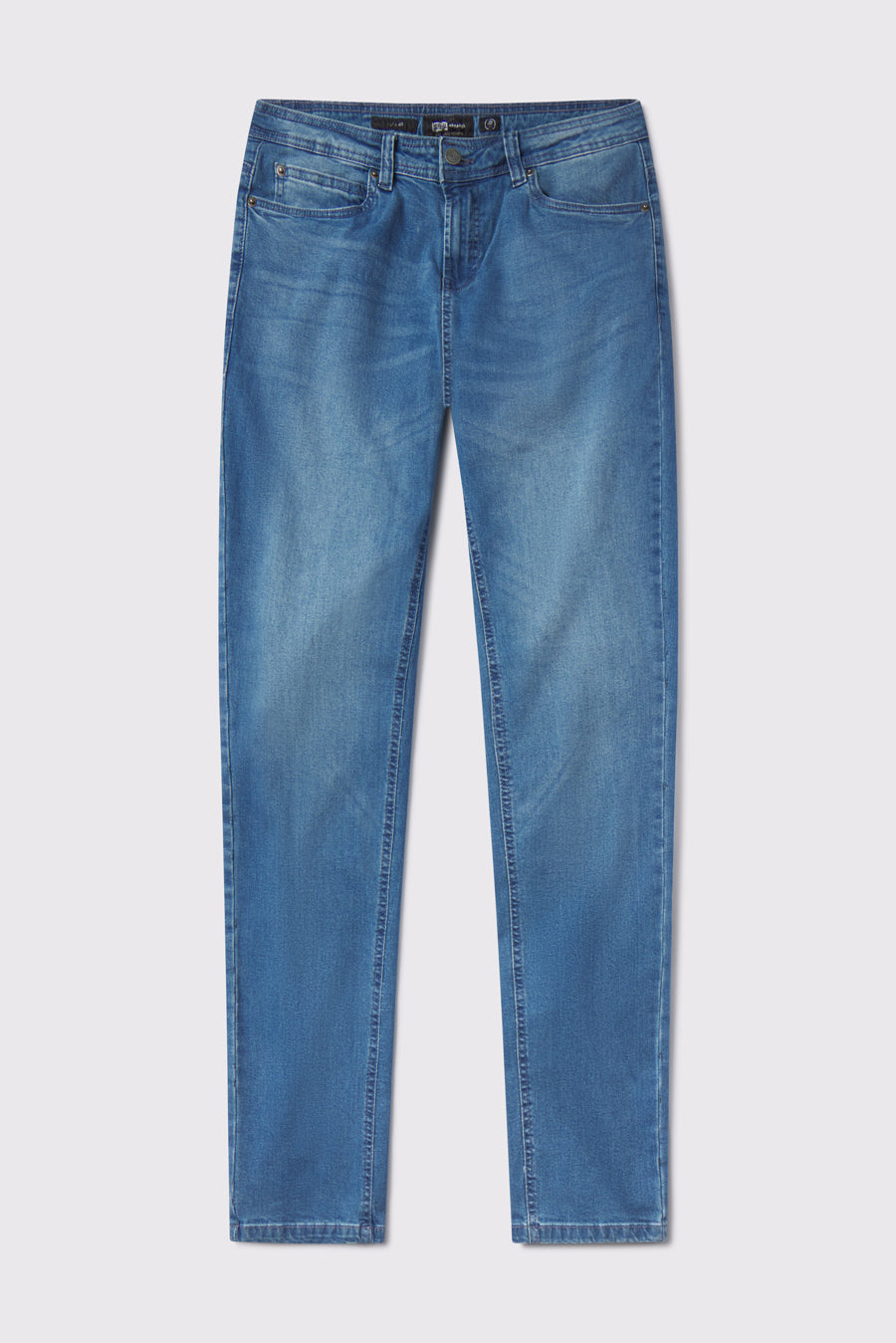 Mens Slim Athletic Fit Jeans 2.0 -Light Wash - photo from front flat lay #color_light-wash