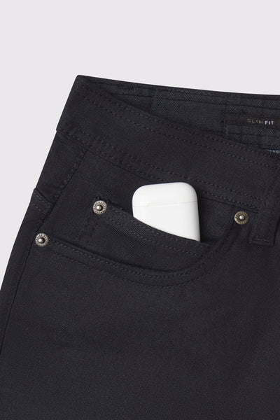 Mens Slim Athletic Fit Jeans 2.0 -Dark Rinse - photo from detail flat lay #color_dark-rinse