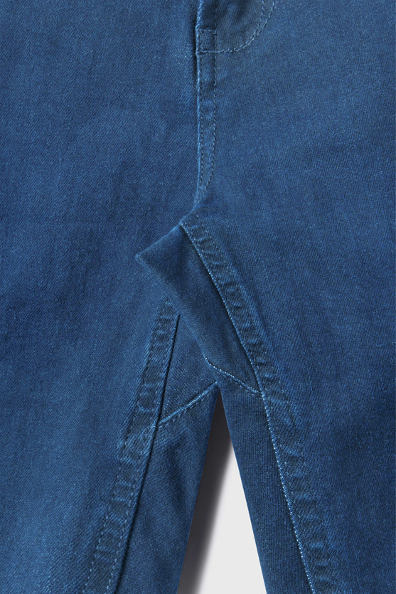 Mens Straight Athletic Fit Jeans 2.0 -Light Wash - photo from gusset detail #color_light-wash