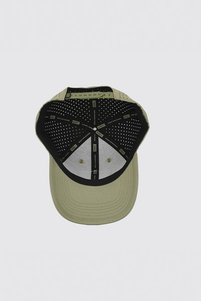 Mesh Snapback - Olive - photo from bottom flat lay #color_olive