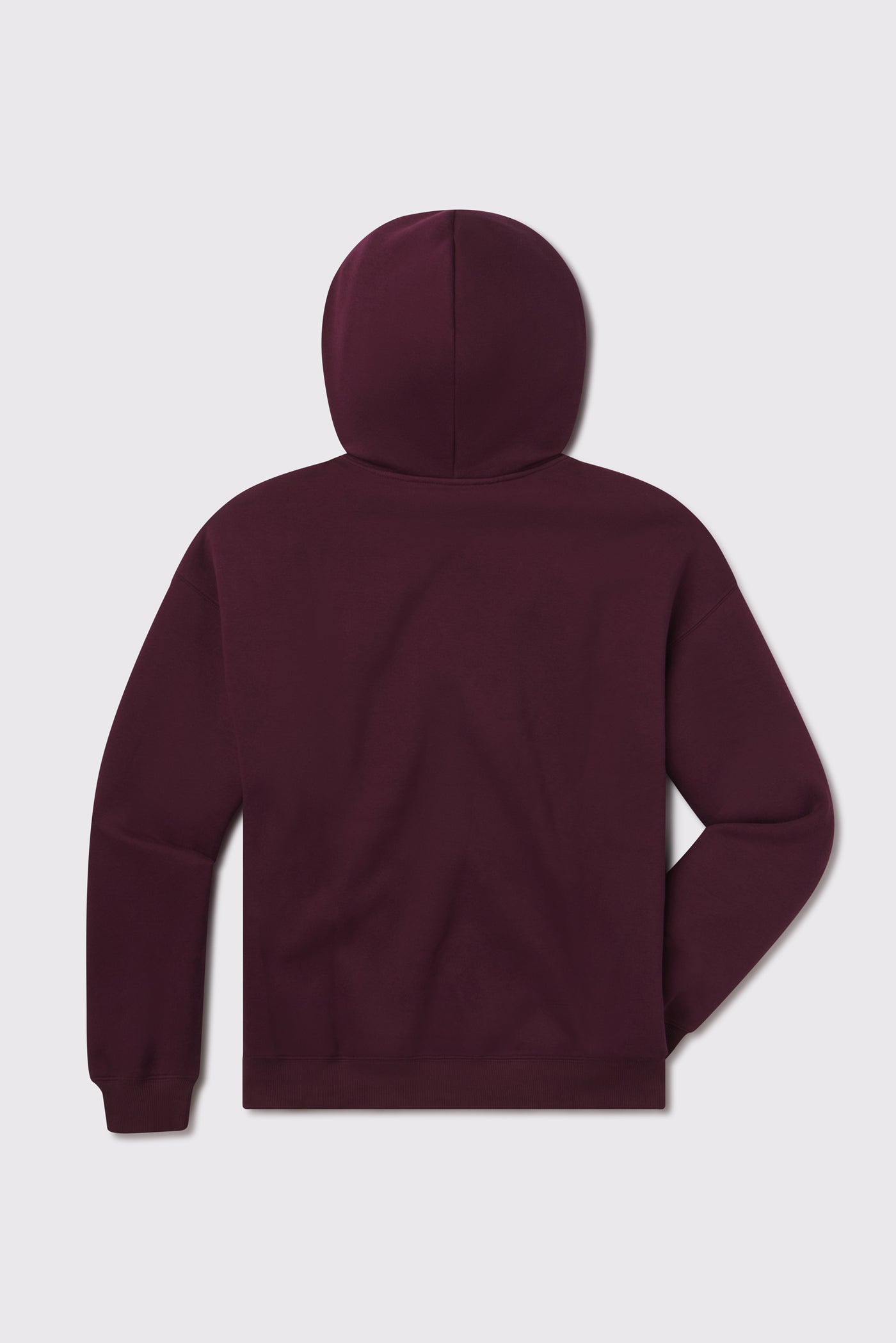 Monogram Heavy Hoodie - Maroon - photo from back flat lay #color_maroon