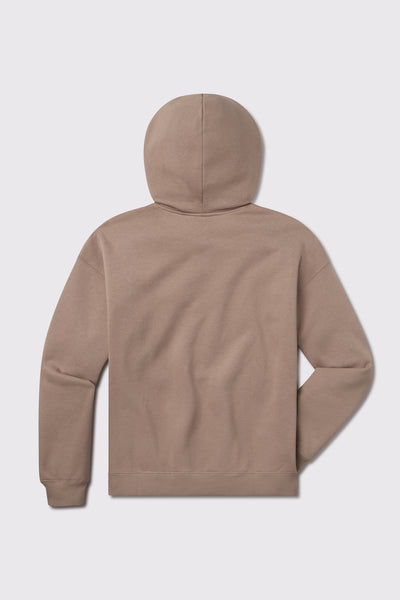 Monogram Heavy Hoodie - Stone - photo from back flat lay #color_stone