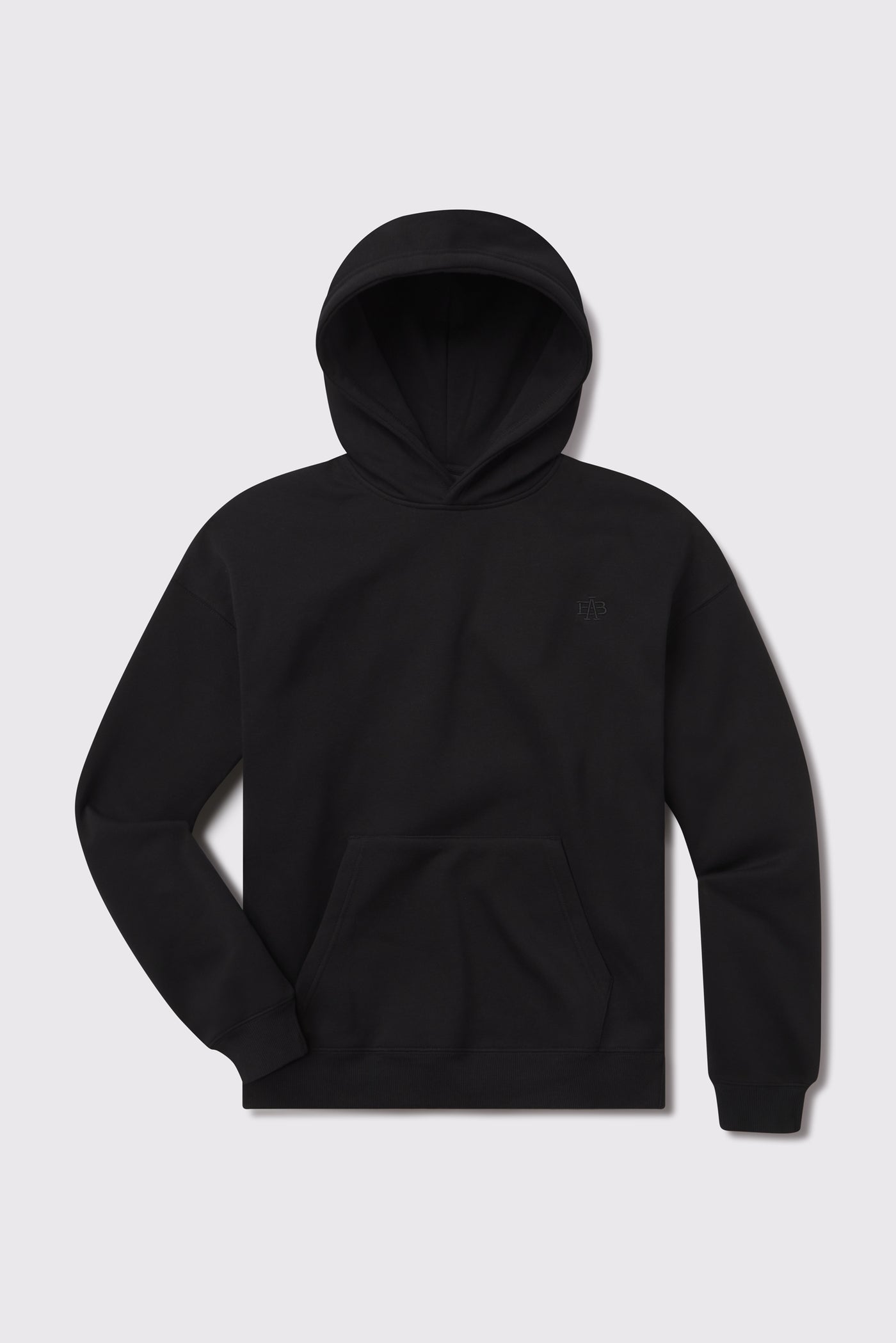 Monogram Heavy Hoodie - Black - photo from front flat lay #color_black