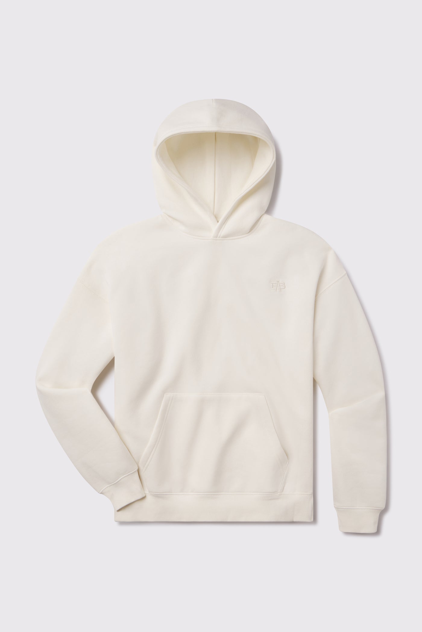 Monogram Heavy Hoodie - Cream - photo from front flat lay #color_cream