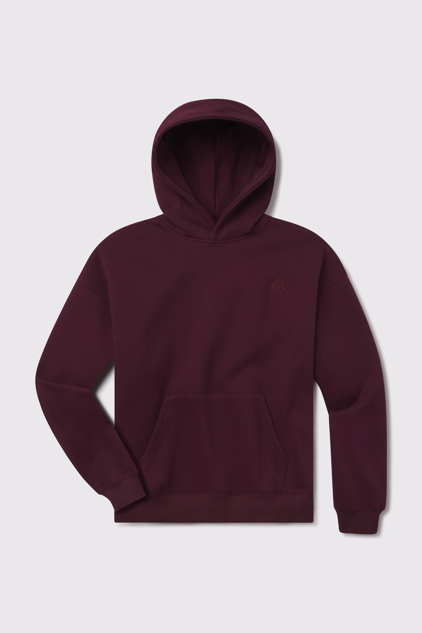 Monogram Heavy Hoodie - Maroon - photo from front flat lay #color_maroon