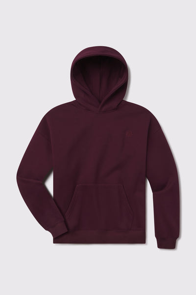 Monogram Heavy Hoodie - Maroon - photo from front flat lay #color_maroon