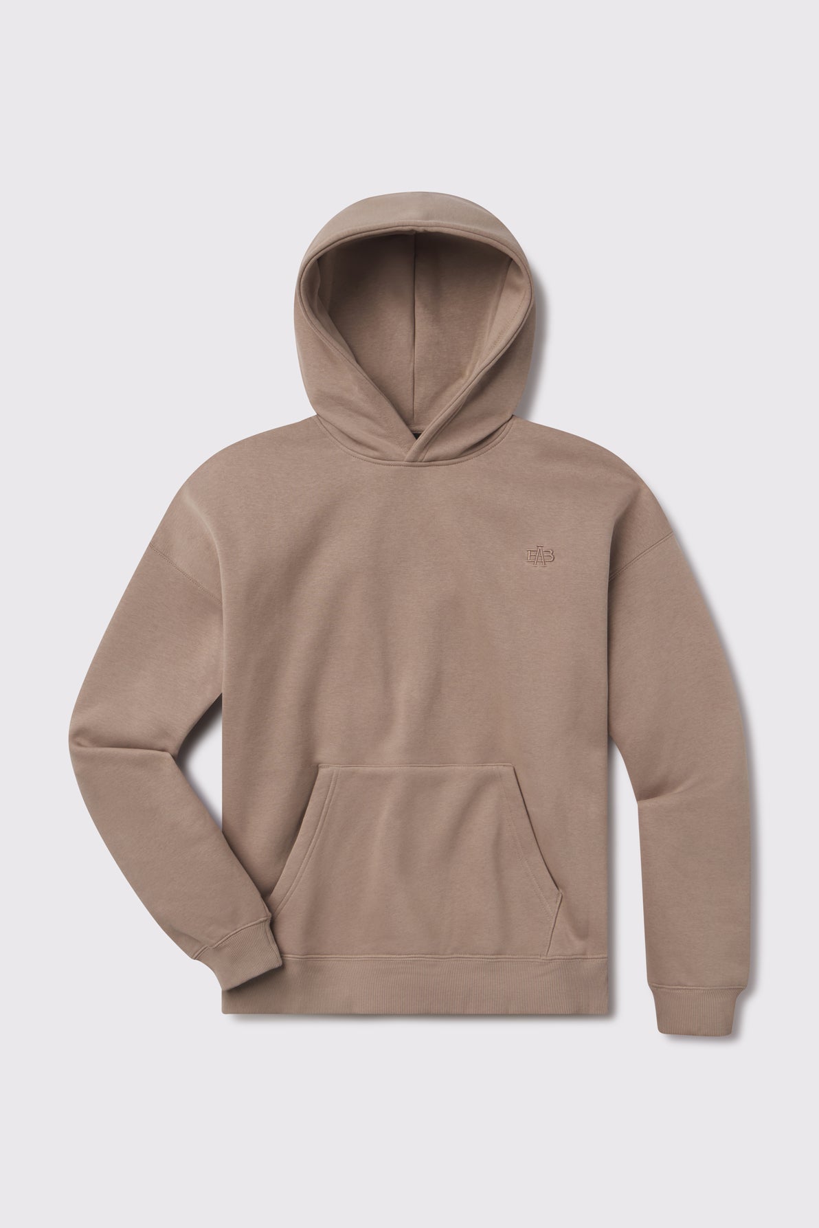 Monogram Heavy Hoodie - Stone - photo from front flat lay #color_stone