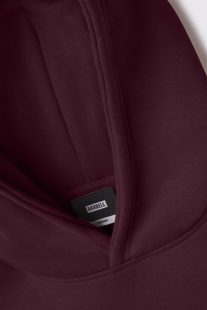 Monogram Heavy Hoodie - Maroon - photo from hood detail #color_maroon
