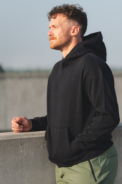 Monogram Heavy Hoodie - Black - photo from lifestyle #color_black
