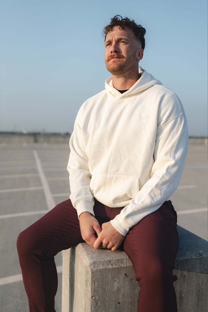 Monogram Heavy Hoodie - Cream - photo from lifestyle #color_cream