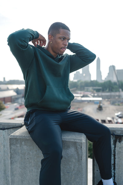 Monogram Heavy Hoodie - Forest - photo from lifestyle #color_forest