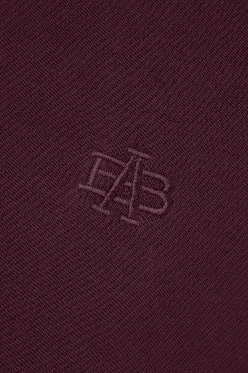 Monogram Heavy Hoodie - Maroon - photo from logo detail #color_maroon