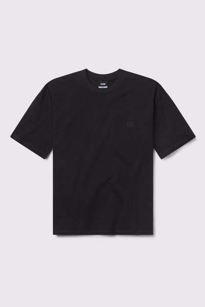 Heavy Tee - Black - photo from front flat lay #color_black