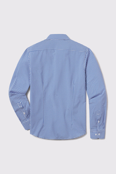 Motive Dress Shirt - Blue Gingham - photo from back flat lay #color_blue-gingham