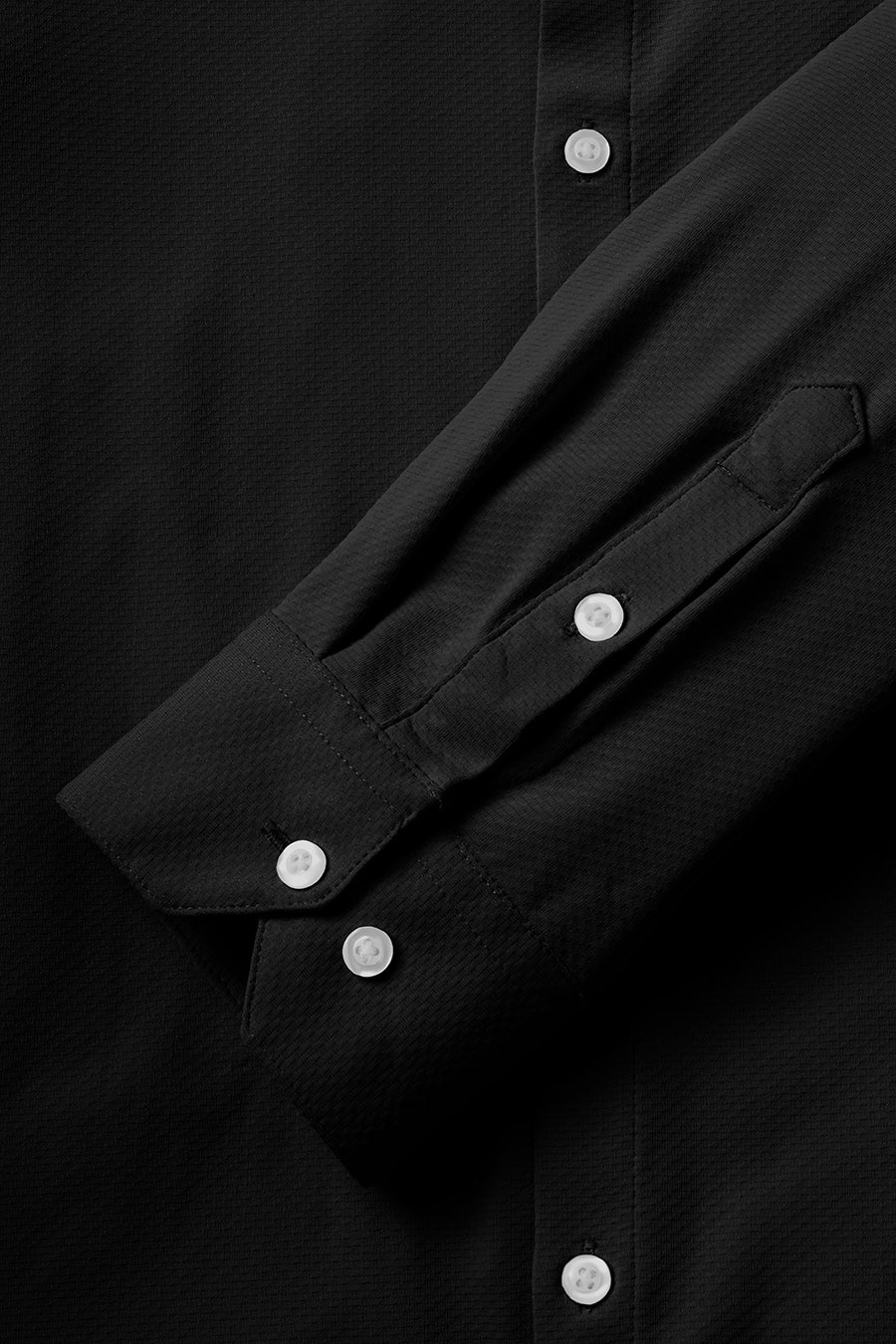 Motive Dress Shirt - Black - photo from cuff detail #color_black