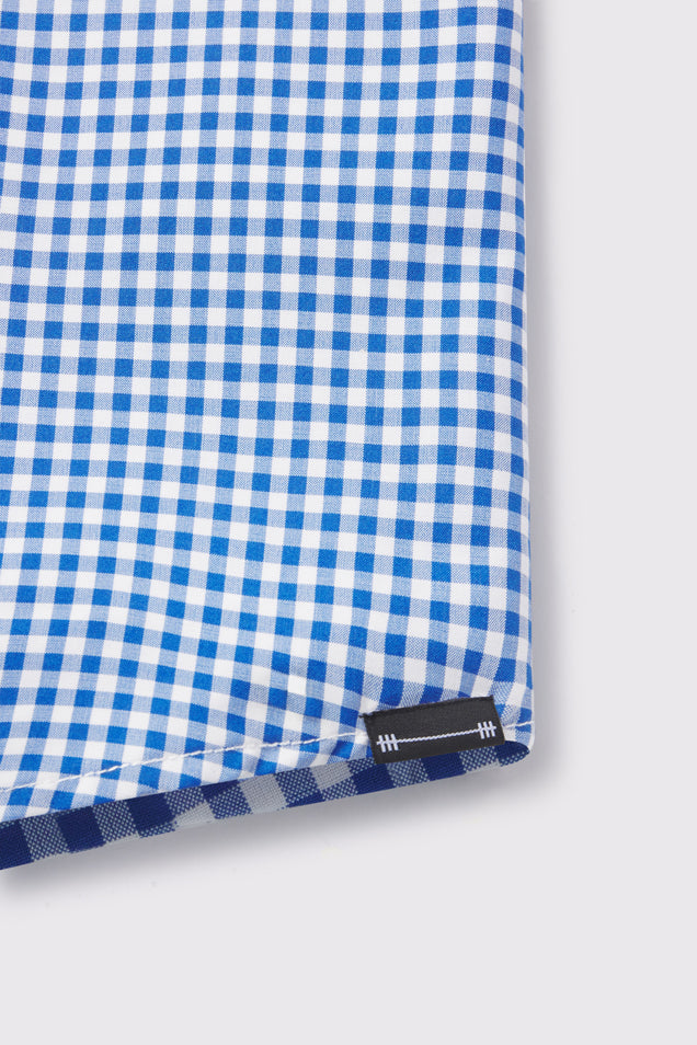 Motive Dress Shirt - Blue Gingham - photo from detail flat lay #color_blue-gingham