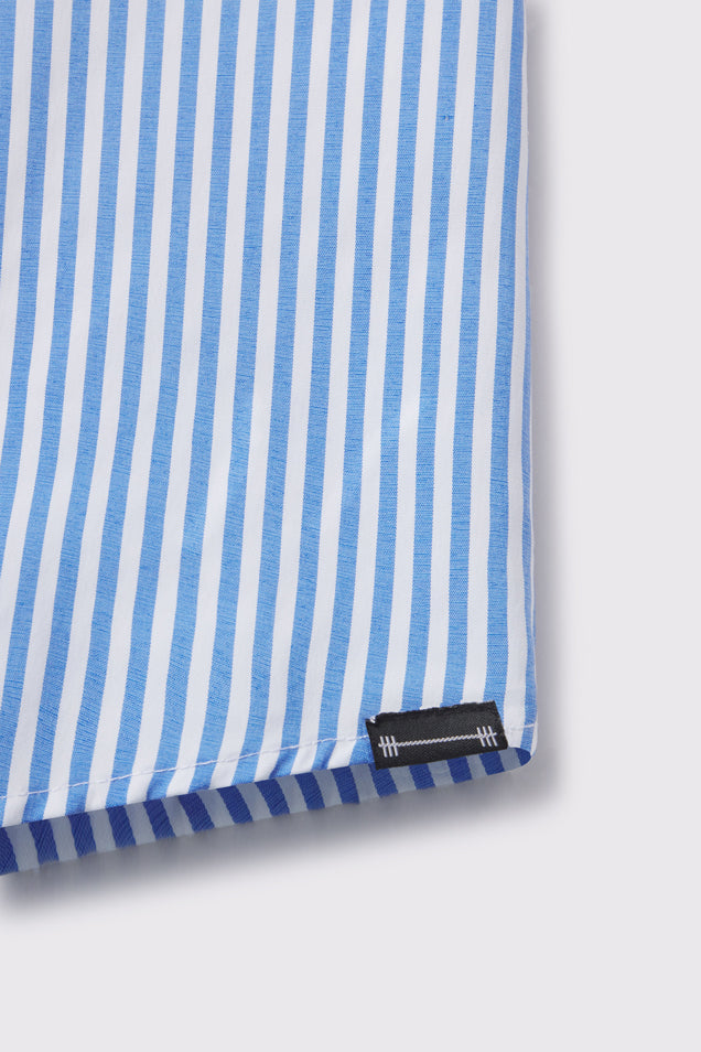 Motive Dress Shirt - Steel Stripe - photo from detail flat lay #color_steel-stripe