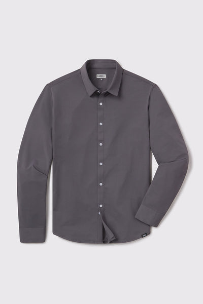 Motive Dress Shirt - Charcoal - photo from front flat lay #color_charcoal