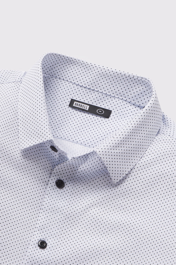 Motive Dress Shirt - Black Dot - photo from collar detail #color_black-dot