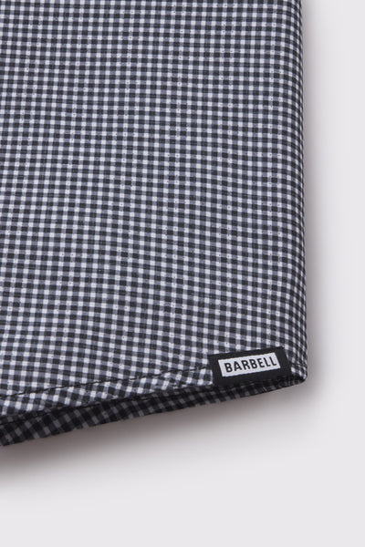 Motive Short Sleeve - Black Gingham - photo from detail flat lay #color_black-gingham