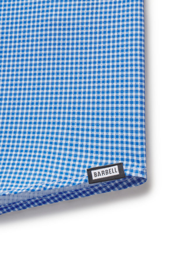 Motive Dress Shirt - Blue Gingham - photo from detail flat lay #color_blue-gingham