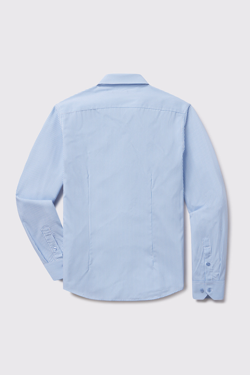 Motive Dress Shirt - Blue Stripe - photo from back flat lay #color_blue-stripe