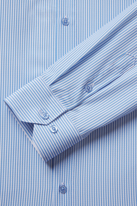 Motive Dress Shirt - Blue Stripe - photo from cuff detail #color_blue-stripe