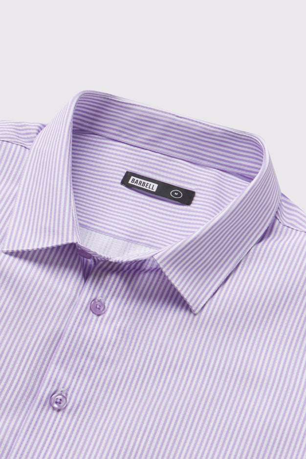 Motive Dress Shirt - Purple Stripe - photo from collar detail #color_purple-stripe