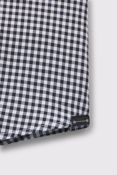 Motive Short Sleeve - Black Gingham - photo from detail flat lay #color_black-gingham