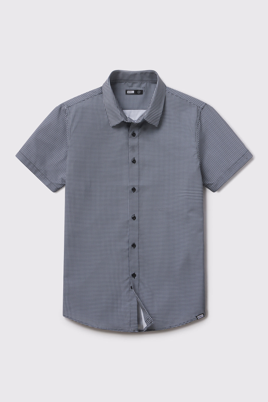 Motive Short Sleeve - Black Gingham - photo from front flat lay #color_black-gingham