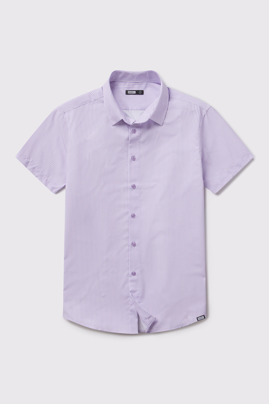 Motive Pattern Short Sleeve Dress Shirt S / Purple Stripe