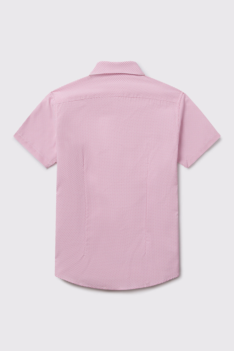 pink dress shirt short sleeve Men's Pink Linen Cotton Classic Fit Short Sleeve Button-Down Casual Shirt